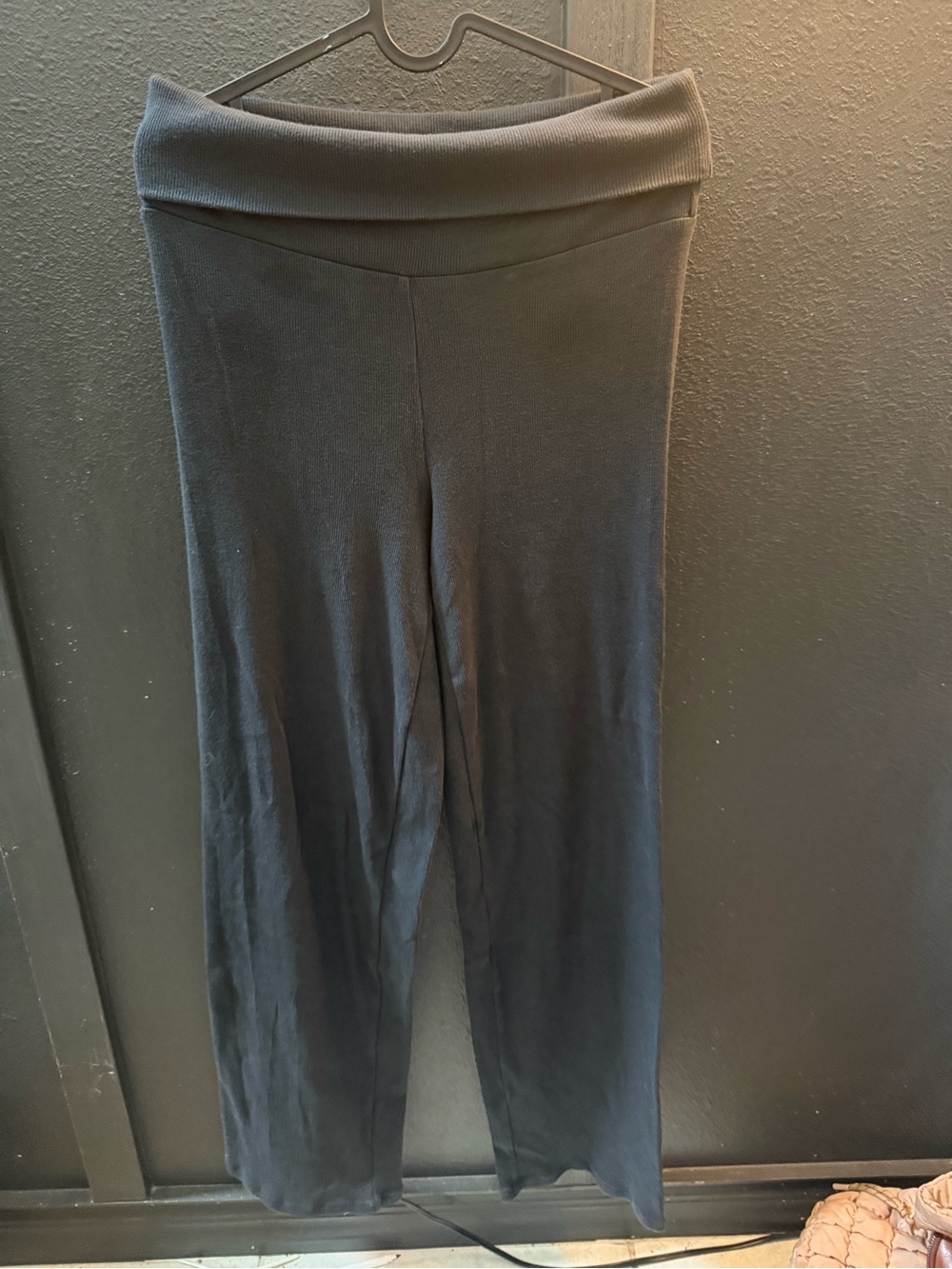 SKIMS women’s Fold-Over Waist Wide-Leg Pants - Black